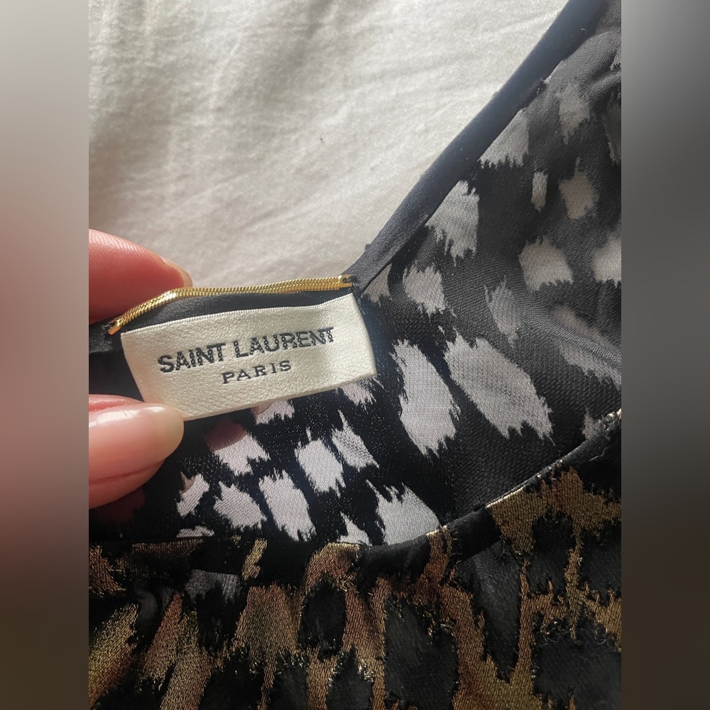 YSL Saint Laurent ✨NWT✨ Metallic Leopard Tank Top, Size Small - Picture 11 of 14